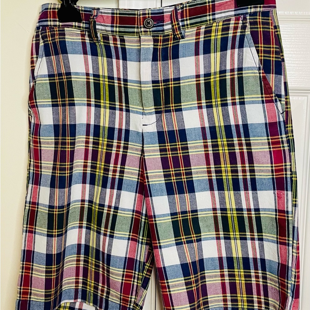 Polo by Ralph Lauren Red and Blue Flat Front Shorts Size 14